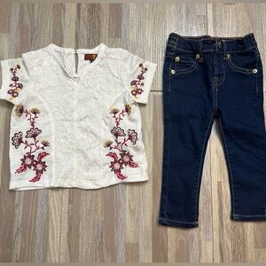 Jeans and Boho Shirt by 7 For All Mankind, Size 12M
